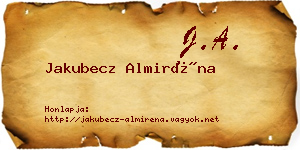 Jakubecz Almiréna névjegykártya